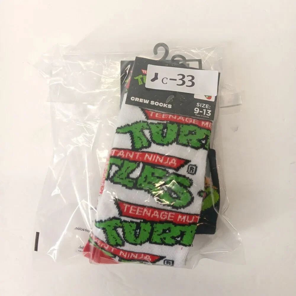 Teenage Mutant Ninja Turtles TMNT 2-pair Cartoon Mens Size 6-12 Crew Socks NWT